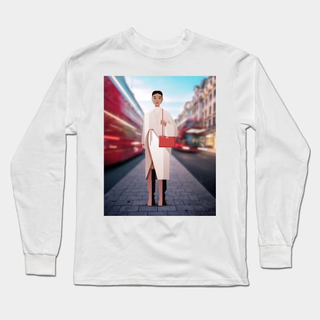 Mia - Street Style Woman Long Sleeve T-Shirt by lanaxxart